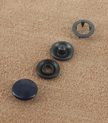 BOUTON PRESSION LAITON VERNIS BLEU MARINE 10 mm  Laiton bronze noir