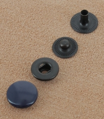 BOUTON PRESSION LAITON VERNIS BLEU MARINE 12.4 mm Laiton bronze noir