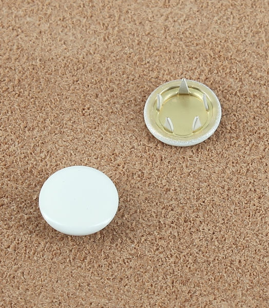 BOUTON PRESSION LAITON VERNIS BLANC 10 mm 