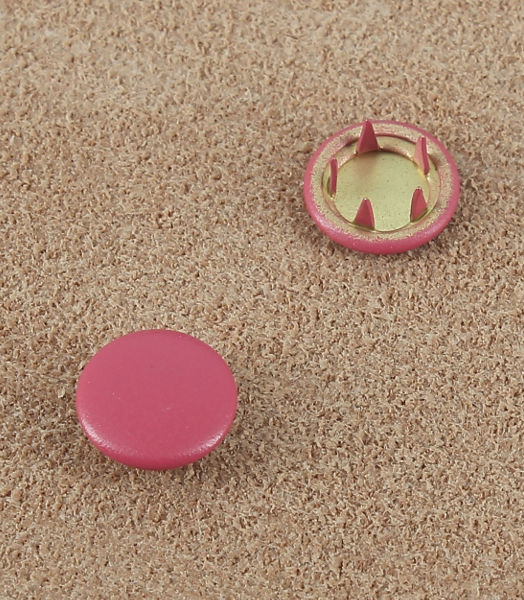 BOUTON PRESSION LAITON VERNIS FUSHIA MAT 675 - 10 mm 