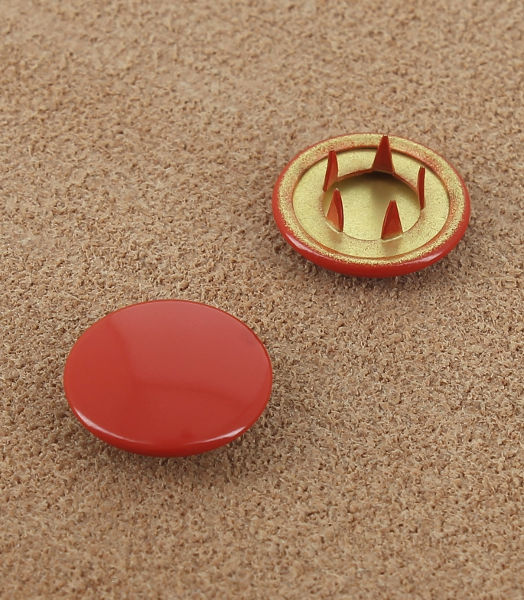 BOUTON PRESSION LAITON VERNIS ROUGE RED 12 - 15 mm 
