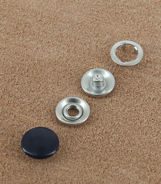 BOUTON PRESSION LAITON VERNIS BLEU MARINE 10 mm  Laiton Nickel Free