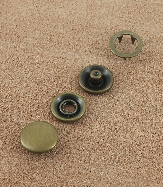 Boutons pression sans couture, Ø 10 mm, 20 paires, bronze, set sans pince,  pinces à