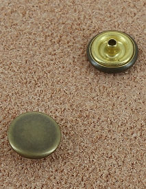 BOUTONS PRESSION EN LAITON VIEUX BRONZE - DIAMETRE 8.8 mm 