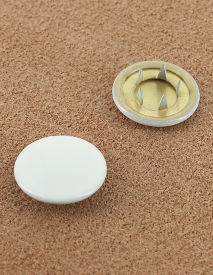 BOUTON PRESSION LAITON VERNIS BLANC 15 mm 