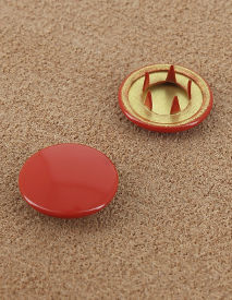 BOUTON PRESSION LAITON VERNIS ROUGE RED 12 - 15 mm 