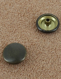 BOUTON PRESSION LAITON VIEUX BRONZE 10.5 mm 