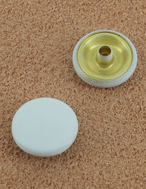 BOUTON PRESSION LAITON VERNIS BLANC 12.4 mm 