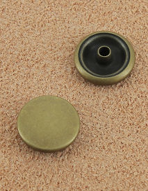 BOUTON PRESSION LAITON VIEUX BRONZE 12.4 mm 