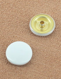 BOUTON PRESSION LAITON VERNIS BLANC 14.4 mm 