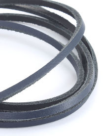 LACET EN CUIR - CARRE BATEAU BLEU MARINE 