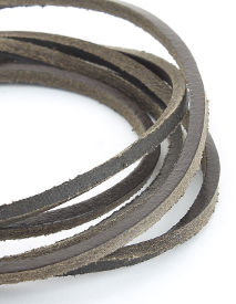 LACET EN CUIR - CARRE BATEAU MARRON FONCE 