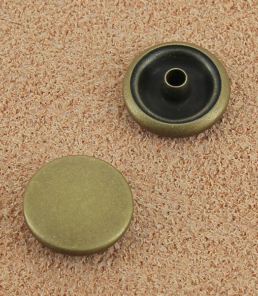 bouton pression métal nickel couleur laiton bronze foncé diamètre 12 mm  ensemble de 4 pièces par bouton